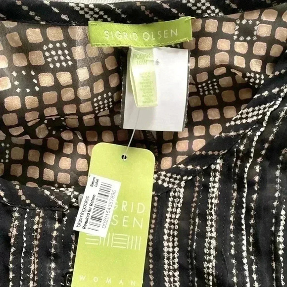 NWT Sigrid Olsen Sheer Top Brown size 16W - Picture 6 of 8